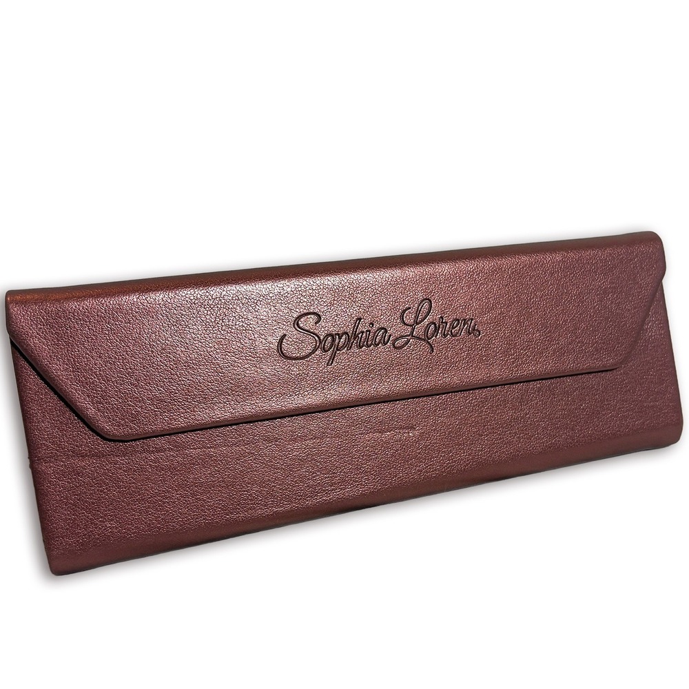 Sophia Loren Eyeglasses Sunglasses Case Faux Leather Folding Magnetic Closure